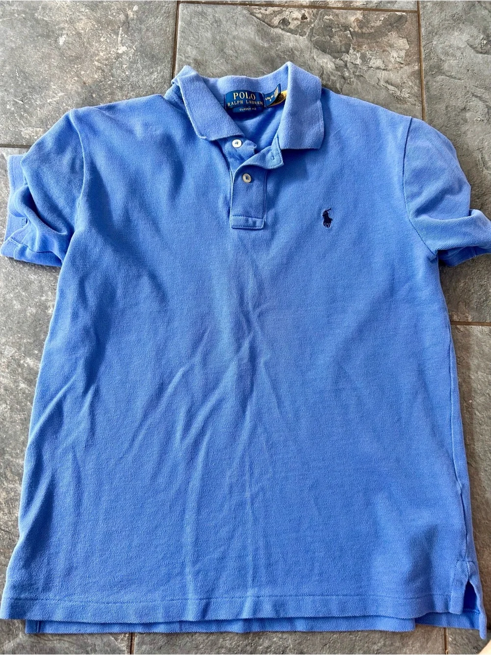 Ralph Lauren Boys' Light Blue Polo Shirt with Navy Logo